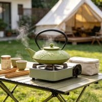Théière en fonte de 800 ml, colorée, émaillée brillante, fabriquée à la main, avec infuseur, compatible cuisinière, pour la maison, cadeau, OEM personnalisé
