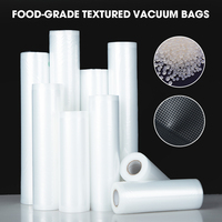 Rouleau de sacs sous vide texturés gaufrés de qualité alimentaire sans BPA, résistants à l'humidité, en PE, personnalisés pour la viande, les fruits et les légumes