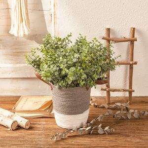 Bouquet d'eucalyptus artificiel CallaFloral vert, violet, café, en plastique, pour décoration intérieure, mariage, arrangement floral - Product Image 2