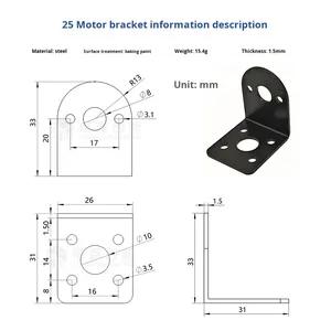Xtark gb25 gb37 l-loại khung động cơ cho DC bánh có động cơ 37 Mét 520/310/370 với sơn tĩnh điện - Product Image 3