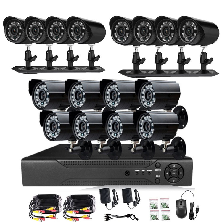 Système de caméra CCTV 16 canaux Full HD TVI AHD 1080P Kit DVR 2 mégapixels avec 16 caméras