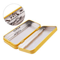 Caja de Metal Rectangular Pequeña Personalizada al por Mayor, de Aluminio y Acero Inoxidable, con Bisagras, Vacía, para Empacar Chocolates