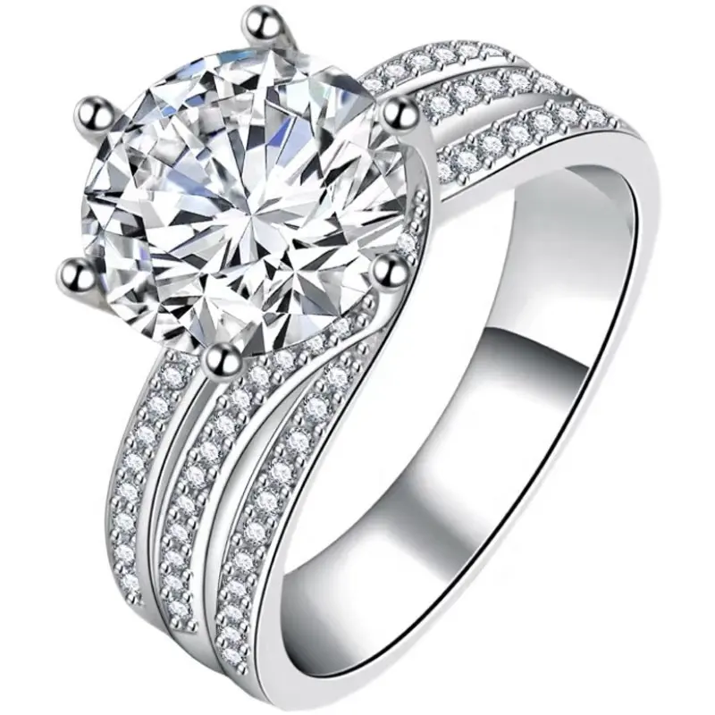Moissanite טבעת נישואים לנשים 925 סטרלינג כסף להקת D צבע VVS יהלומי אירוסין תכשיטים עם הגר"א