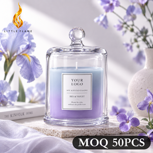 Ensemble de bougies artisanales au jasmin <span class=keywords><strong>et</strong></span> au soja avec logo personnalisé LF, cadeau personnalisé pour les enseignants, les meilleurs amis, les amateurs de plantes - Product Image 1