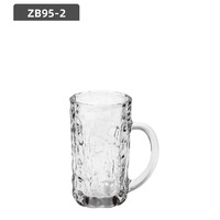 Grande tasse à bière transparente, tasse à boisson épaisse réutilisable avec poignée pour festival de la bière
