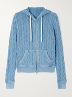 Sweat à capuche en tricot torsadé surdimensionné pour femmes à manches longues Cardigan zippé pull décontracté hiver cordon sweats Outwear