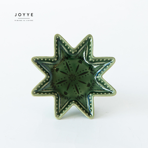 JOYYE Decoración de Mesa de Navidad Personalizada, Plato Pequeño de Cerámica en Forma de Nieve, Plato de Servir Salsa de Aperitivos de Cerámica Vintage - Product Image 1