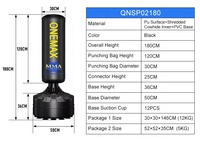 Sac de frappe autoportant ultra-stable MMA ONEMAX, 12 ventouses, sac lourd anti-basculement pour la boxe et le kickboxing, idéal pour la salle de sport MMA