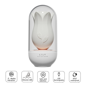 Vibrador de rosa de lirio, estimulador de clítoris, ventosa, Vaginal lamiendo, masaje de senos, juguete sexual rosa para masturbación lésbica femenina - Product Image 4