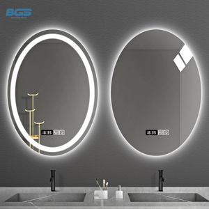 Miroir de salle de bain intelligent moderne avec éclairage LED, anti-buée, interrupteur tactile, capteur, cercle lunaire, pour salon, vente en gros - Product Image 1