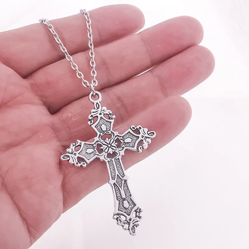 Jewelry Gifts 2022 Fashion Goth Accessories Gothic Grunge Male Neck Long Chain Vintage Cross Pendant Necklace for mens and Women