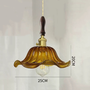 Lámparas Colgantes de Cristal Ámbar con Diseño de Encaje, Estilo Petty Bourgeois, Decorativas para Cocina, Restaurante, Bar, Mesa - Product Image 3