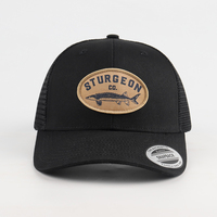 Gorra de malla con logo de parche tejido de 5 paneles, personalizada OEM de alta calidad, unisex, de moda, para pesca, ajustable, tipo trucker, venta al por mayor
