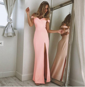 Nuovo Abito da Festa Monocolore Senza Spalline <span class=keywords><strong>con</strong></span> Zip, Scollatura e Schiena Scoperte, Vestito Lungo fino al Pavimento <span class=keywords><strong>con</strong></span> <span class=keywords><strong>Spacco</strong></span>, Abito alla Moda - Product Image 3