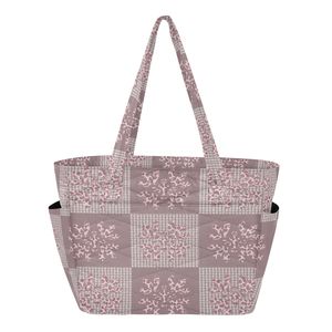 Bolsa de Mano de Algodón Acolchada Personalizada, Gran Capacidad, Bolso de Hombro para Mujer, Diseño Floral y a Cuadros, para Viajes y Uso Diario - Product Image 1