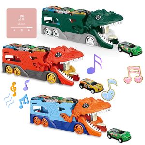Coche de juguete creativo para niños, iluminación y música, camión de dinosaurio, aleación con función de inercia, juguetes de plástico - Product Image 1