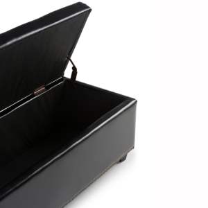 Taburete Otomano de Almacenamiento Db Hamilton, Piel Sintética Negra, Plegable, para Sala de Estar o Dormitorio - Product Image 6