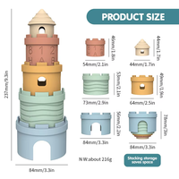 Jouets d'empilage en silicone pour bébés, blocs de construction de châteaux, jouets à empiler, jouets à mâcher, jouets sensoriels éducatifs Montessori pour enfants