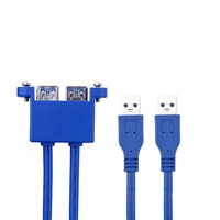 Câble de montage sur panneau double USB 3.0 Type A femelle vers 2xUSB 3.0 A mâle, câble d'extension haute vitesse