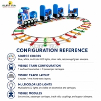 Train électrique miniature pour enfants, circuit modulaire circulaire, lumières LED multicolores, certifié CE pour usage commercial en intérieur
