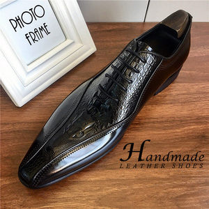 รองเท้าบร็อกส์แบบเปิดนิ้วเท้าสำหรับชุดสูทธุรกิจ ทำจากหนังวัวคุณภาพสูง ตกแต่งด้วยมุก - Product Image 4