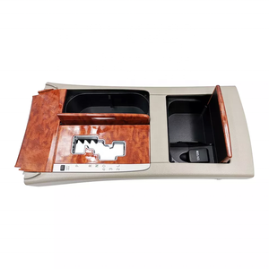 Cubierta de Panel de Palanca de Cambios de Madera <span class=keywords><strong>para</strong></span> Transmisión Automática, <span class=keywords><strong>para</strong></span> Toyota Camry 2006-2011, con <span class=keywords><strong>Caja</strong></span> de Almacenamiento y Portavasos de Madera de Caoba - Product Image 2
