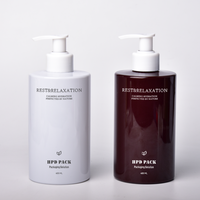 Bouteille de shampooing en plastique PET cylindrique de 300 ml et 400 ml, finition mate colorée, pour savon liquide, shampooing, après-shampoing, emballage de bouteille