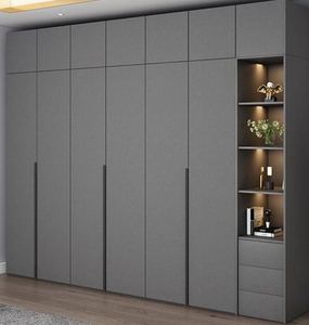 Muebles de dormitorio de madera de doble color Diseño de armario Combinación de colores laminados - Product Image 1