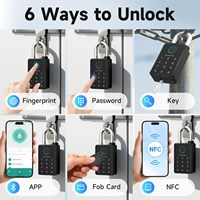 Cadenas intelligent SafetyTuya avec code de combinaison, clé numérique et lecteur d'empreintes digitales biométrique, compatible avec l'application Tuya