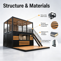Restaurant modulaire préfabriqué en conteneur avec équipement de cuisine complet, restaurant en conteneur de restauration rapide, fournisseur chinois