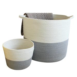 Corda di cotone di Stoccaggio Cesti di Stoccaggio con Maniglie morbido resistente Cestini di Lavanderia Nursery Ostacolare Organizzatore per i bambini - Product Image 1