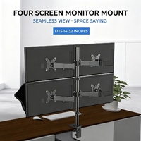 Support de moniteur à quatre bras pour 4 écrans, support de moniteur pour bureau, support de table pour 4 PC de 14 à 32 pouces, OEM ODM en gros