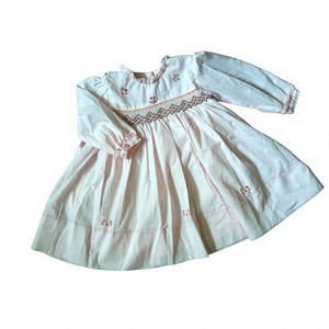 High Quality Casual Long Sleeves Dress for Baby Girls, Best Kid Clothes with Chain Embroidered Decoration for Children. - Product Image 1