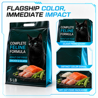 Sachet Doypack Portable Format Voyage pour Aliments pour Chats, Friandises et Snacks, avec Bec Verseur, Refermable Ziplock, Anti-humidité, en Mylar
