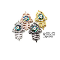 Pendentif vintage Main de Fatima en forme de croix, coquille d'ormeau, œil protecteur, zircon micro-pavé, accessoires DIY