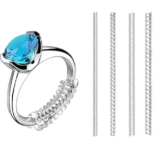 Ajustadores de tamanho de anel de proteção transparente, invisível, ajustador para anéis soltos, adequado para qualquer anel de tamanho variado