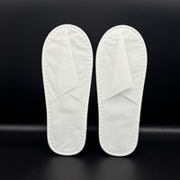 Chaussons d'hôpital jetables écologiques, confortables, doux et durables, blancs, à bout fermé, en non-tissé, pour usage unique