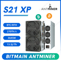 En stock BITMAIN ANTMINER S21 XP 270T 13.5J/T SHA-256 Machine de minage Bitcoin à refroidissement par air ASIC pour ferme minère