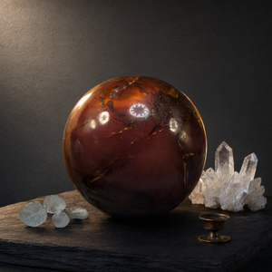 Sphère/boule en pierre de jaspe Mookaite - Guérison énergétique/Reiki/cristal - Diamètre de 3 pouces et 505 g (1,11 lb) - UNIQUEMENT UNE PIÈCE - Product Image 3