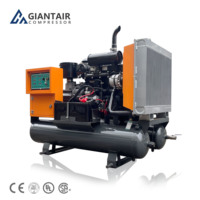 Compresseur d'air diesel portable de type vis GIANTAIR 177cfm 8 bar pour l'exploitation minière, la construction et le forage