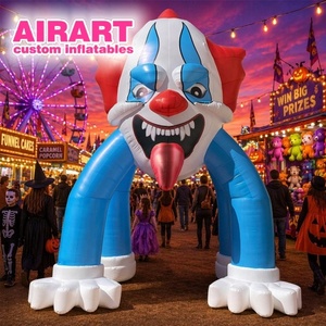 Arco Inflable de Payaso Terrorífico de Circo <span class=keywords><strong>Encantado</strong></span>, Alquiler para Eventos, Payaso Inflable de Grado Comercial con Lengua, Arco Inflable Divertido de Payaso con 4 Patas - Product Image 1
