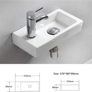 Lavabo mural rectangulaire en céramique <span class=keywords><strong>wc</strong></span> cuvette de toilette petite taille lavabos de salle de bain - Product Image 6