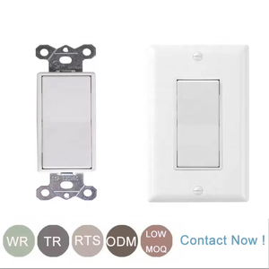 Interrupteur mural à bascule unipolaire Barep 15A 120V US avec <span class=keywords><strong>plaque</strong></span> de couverture pour éclairage électrique - Product Image 4