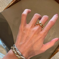 Bague vintage double couche avec pièce de monnaie antique, bague index rétro à portrait, ensemble de bijoux de luxe esthétique pour femme