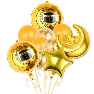 Paquete de 10 Globos Dorados con Forma de Luna y Estrella para Eid, Globos de Mylar para Ramadán, Eid Al Fitr, Decoración para Fiestas Eid Mubarak - Product Image 2