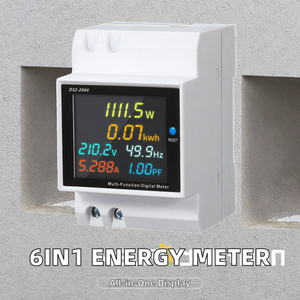 Compteur d'énergie électrique 6-en-1 sur rail DIN, moniteur de fréquence AC 40-300V 100A, mesure active KWH, tension, courant, facteur de puissance en plastique D52-2066 - Product Image 2