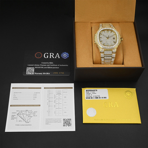 Montre Full Real Diamond Hip Hop Iced Out Automático Joyería Relojes Oro Marca de lujo Hombres Mecánico VVS Moissanite Reloj - Product Image 5