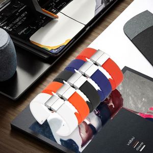 Bracelet de montre sport en silicone à double boucle à pression, libération rapide, 14mm 16mm 18mm 20mm 22mm, universel avec barre à ressort - Product Image 1