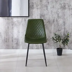 Chair With Metal Legs Modern PU Leather Dining Chair With Metal Legs Cheap Leather Dining Chair