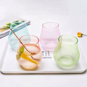 Summer Gradient Color 350ml Ligero Egg Cup Lovely Whisky Glass con mango para el hogar Vaso de chupito de vino - Product Image 1